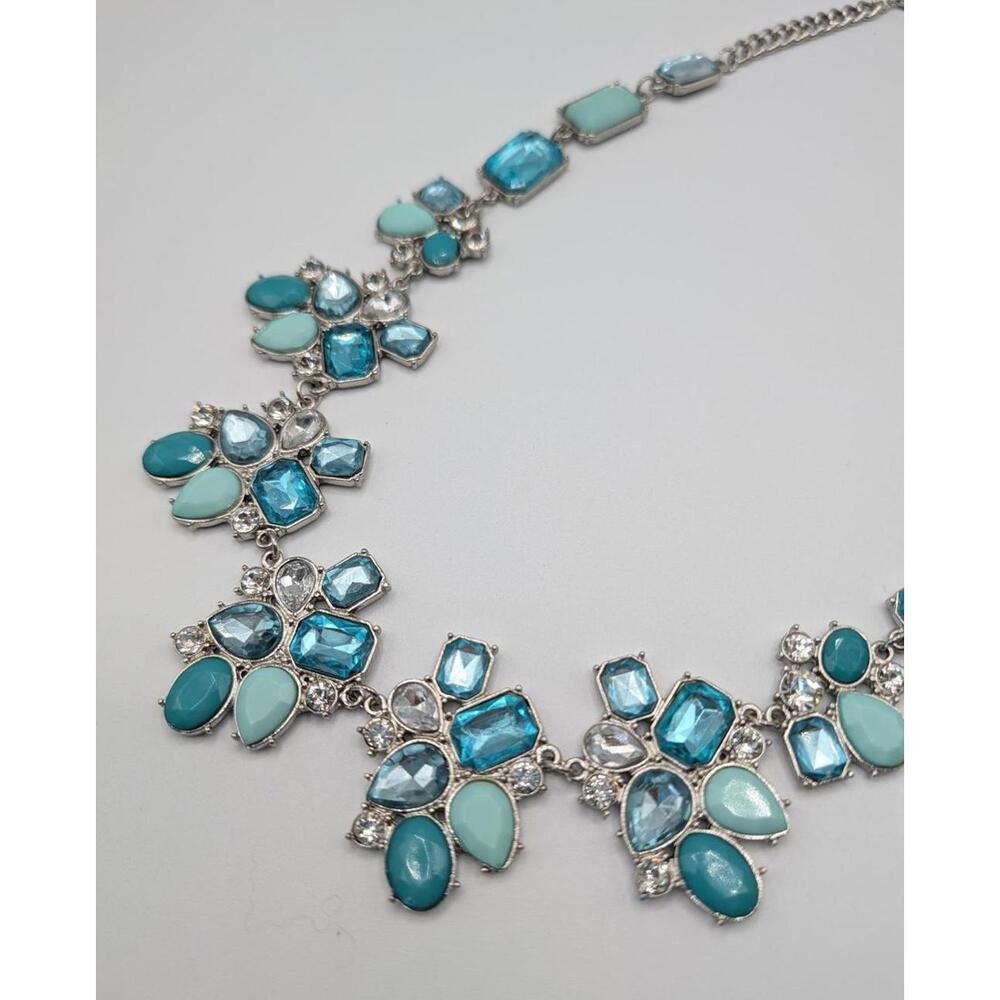 Blue and Turquoise Statement Gemstone Necklace - Picture 4 of 7